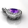 Genuine Natural Amethyst Tear Drop Pave Pendant