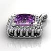 Genuine Natural Amethyst Squarish Cluster Pendant