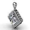 Genuine Natural White Topaz Squarish Cluster Pendant