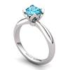 Blue Topaz Artisanal Lilac Wonder Tulip Solitaire Ring