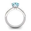 Blue Topaz Artisanal Queen of Night Solitaire Ring