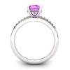 Amethyst Elite Floral Crown Solitaire Silver Engagement Ring