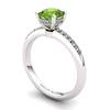 Peridot Elite Floral Crown Solitaire Silver Engagement Ring