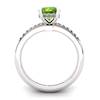 Peridot Elite Floral Crown Solitaire Silver Engagement Ring