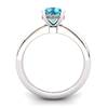 Blue Topaz Artisanal Floral Crown Solitaire Silver Engagement Ring