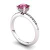 Garnet Elite Floral Crown Solitaire Silver Engagement Ring