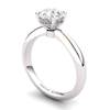 White Topaz Artisanal Floral Crown Solitaire Silver Engagement Ring