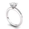White Topaz Elite Floral Crown Solitaire Silver Engagement Ring