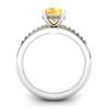 Citrine Elite Floral Crown Solitaire Silver Engagement Ring