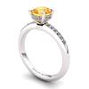 Citrine Elite Floral Crown Solitaire Silver Engagement Ring