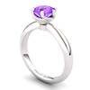 Amethyst Artisanal Eye of Cyclone Solitaire Ring