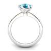 Blue Topaz Artisanal Eye of Cyclone Solitaire Ring