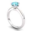 Blue Topaz Artisanal Eye of Cyclone Solitaire Ring