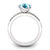 Blue Topaz Elite Eye of Cyclone Solitaire Ring