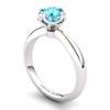 Blue Topaz Artisanal Braid Round Solitaire Ring