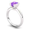 Amethyst Artisanal Watchtower Solitaire Ring