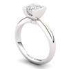 White Topaz Artisanal Watchtower Solitaire Ring
