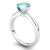 Blue Topaz Artisanal The Eye of Venus Solitaire Ring