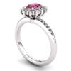 Cubic zirconia accented red garnet silver ring from Brilliyond's Heritance collection