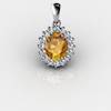 Genuine Natural Citrine Elliptic Cluster Pendant