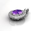 Genuine Natural Amethyst Pave Pendant in Sterling Silver