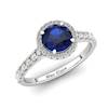 Sapphire Engagement Ring 6mm Round Blue Sapphire in White Gold