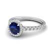 Sapphire Engagement Ring 6mm Round Blue Sapphire in White Gold