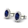 Princess Kate Blue Sapphire Earrings White Gold