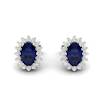Princess Kate Blue Sapphire Earrings White Gold