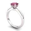 Garnet Artisanal Floral Crown Solitaire White Gold Engagement Ring