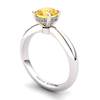 Citrine Artisanal Floral Crown Solitaire White Gold Engagement Ring