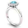 Blue Topaz Artisanal The Royal Heritance White Gold Engagement Ring