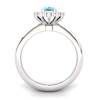 Blue Topaz Artisanal The Royal Heritance White Gold Engagement Ring
