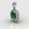 Genuine Natural Green Tourmaline Elliptic Cluster Pendant