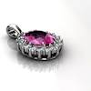Genuine Natural Pink Tourmaline Elliptic Cluster Pendant