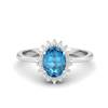 Queen Isabella Aqua Blue Topaz Silver Ring 