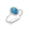 Queen Isabella Aqua Blue Topaz Silver Ring 