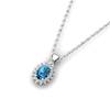 Queen Isabella Aqua Blue Topaz Silver Pendant