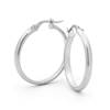 White Gold Saddle Back Hoop Earrings