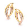 Gold Plated Triple Orbit Sterling Silver Hoop Earrings