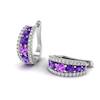 Sundry Amethyst Omega Hoop Earrings