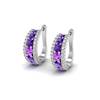 Sundry Amethyst Omega Hoop Earrings