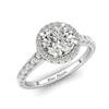 White Gold 6mm Created White Sapphire Brilliant Cut Engagement Ring