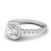 White Gold 6mm Created White Sapphire Brilliant Cut Engagement Ring