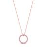 Rose Gold Luxe Circle Necklace with Pink Stones