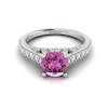 White Gold Brilliant Cut Pink Sapphire Engagement Ring Vera