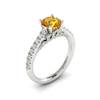 White Gold Brilliant Cut Yellow Sapphire Engagement Ring Vera