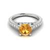 White Gold Brilliant Cut Yellow Sapphire Engagement Ring Vera