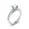 White Gold Brilliant Cut Aquamarine Engagement Ring Vera