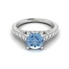White Gold Brilliant Cut Aquamarine Engagement Ring Vera